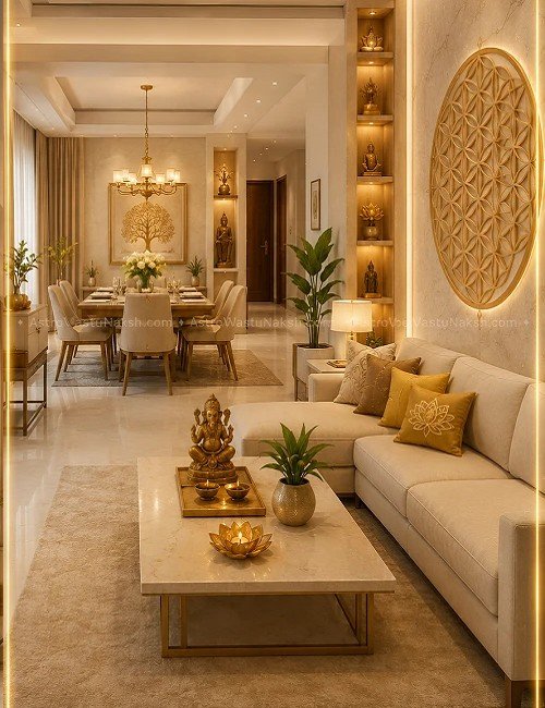 vastu based drawing hall interior design