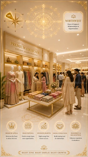Premium display in NW direction Vastu