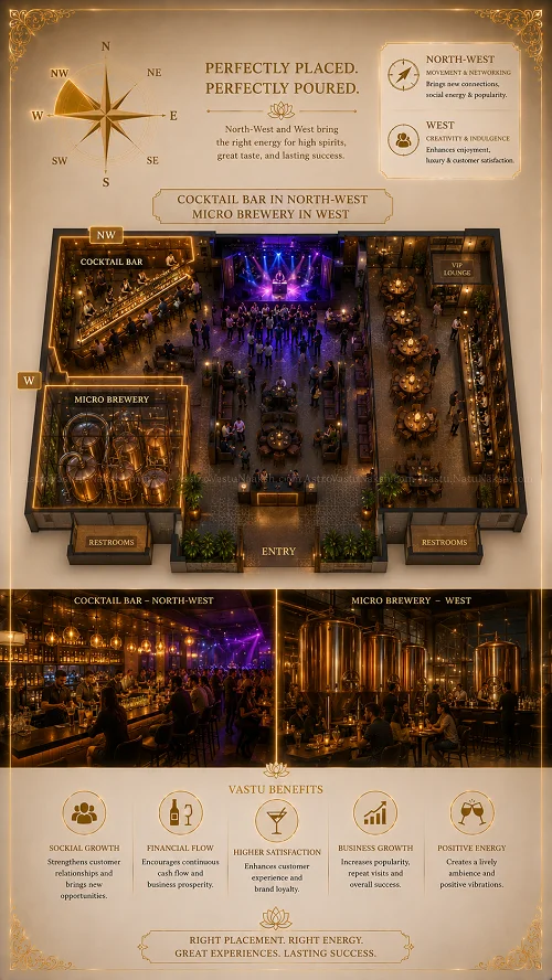 Vastu for bar & brewery counter in clubs & lounge