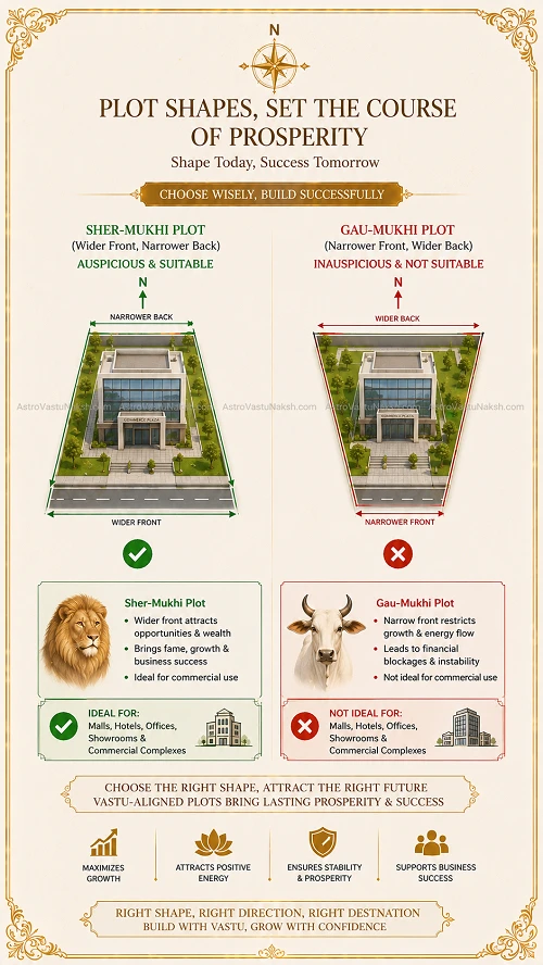 Vastu for commercial plot shape shermukhi vs gaumukhi