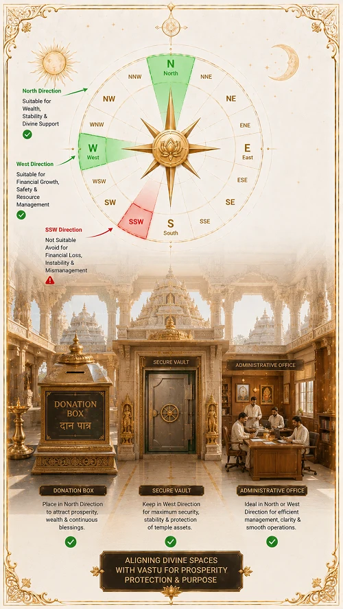 Vastu for donation box and admin office of the temple