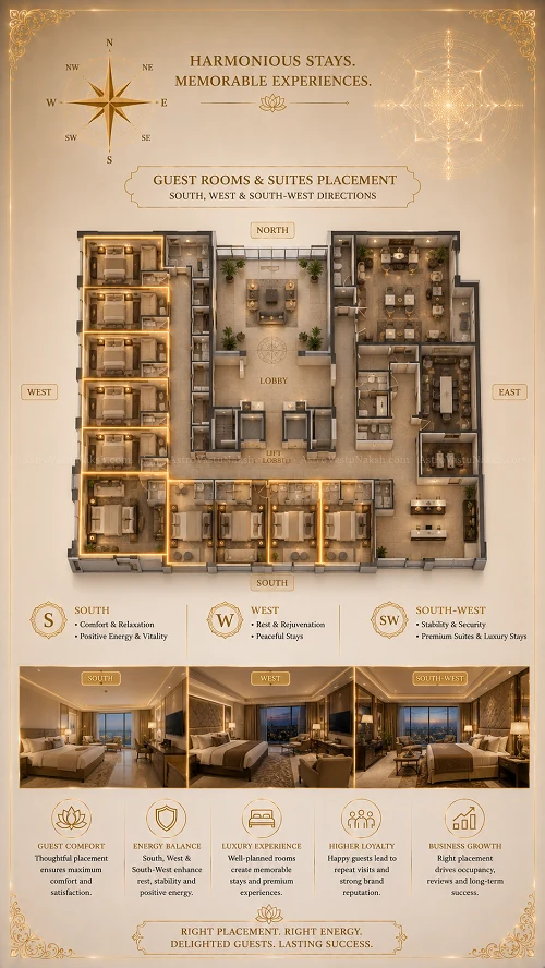 Vastu for guest rooms in hotels & resorts
