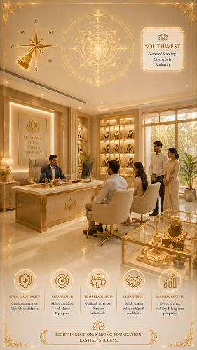 owner cabin for authority in SW direction Vastu