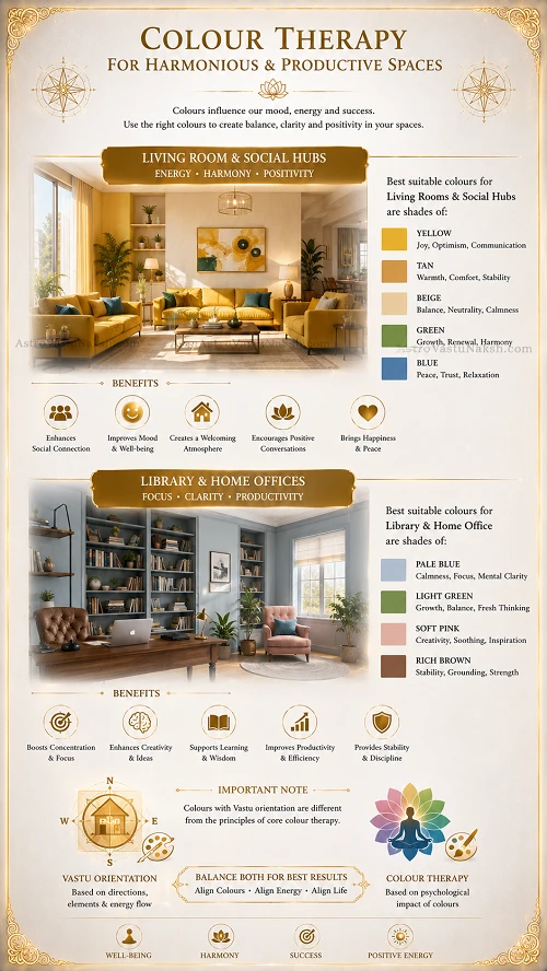 color therapy living room & home library