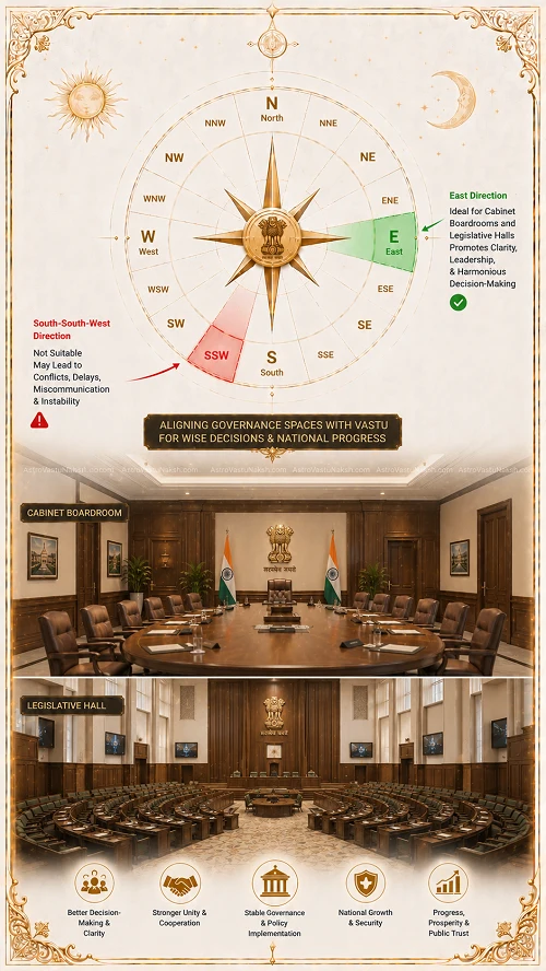 vastu for cabinet boardroom direction for government office in India