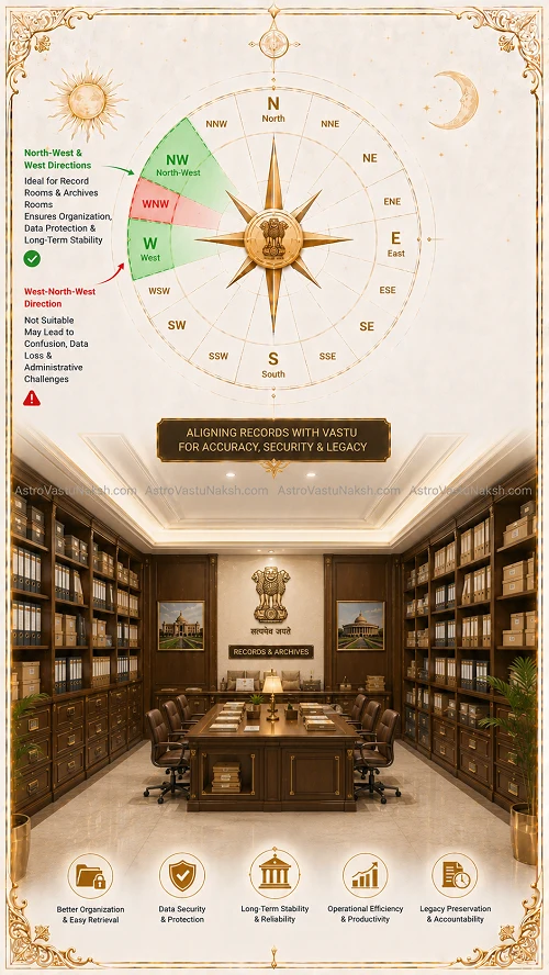 vastu for record and archives room in government building in India