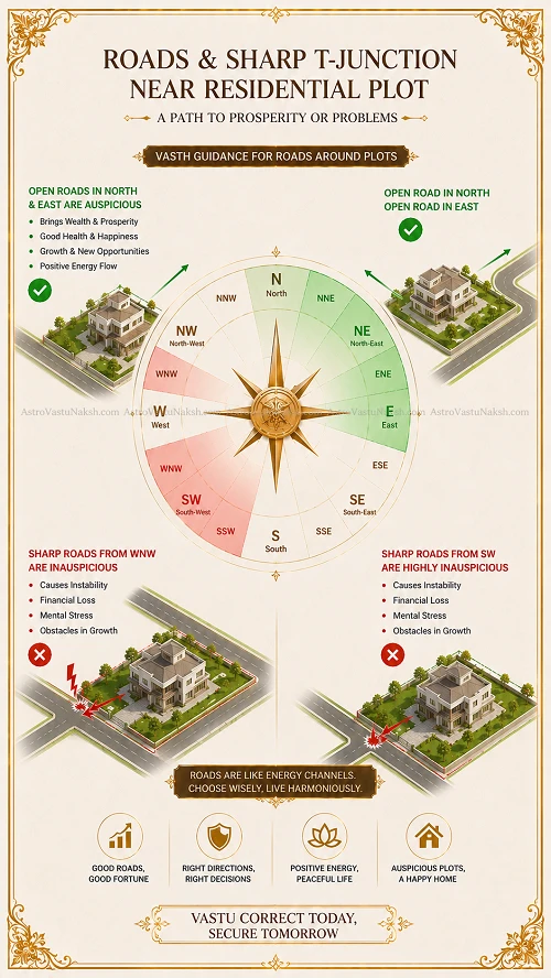 vastu for residential plot facing roads